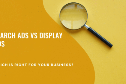 A diagram comparing the "pull" nature of search ads with the "push" nature of display ads.