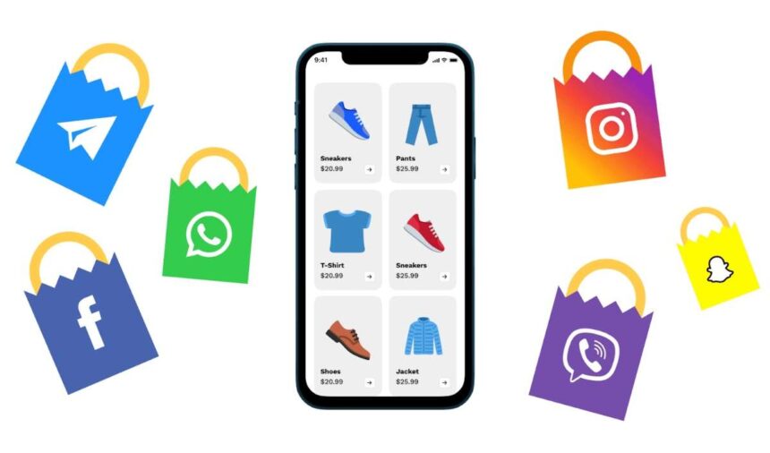 A dynamic collage showcasing the logos of the top 5 social media platforms for 2025: TikTok, Instagram, LinkedIn, Facebook, and YouTube, with futuristic design elements.