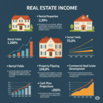 A balanced scale holding a model house on one side and a glowing stock symbol on the other, symbolizing the real estate vs. stock market debate.
