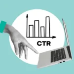 Diagram showing how a high CTR improves Google Ads Quality Score, leading to lower costs and better ad rank.
