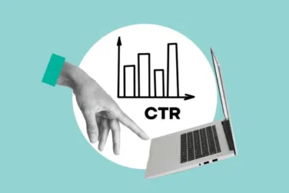 Diagram showing how a high CTR improves Google Ads Quality Score, leading to lower costs and better ad rank.