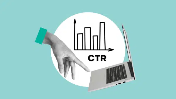 Diagram showing how a high CTR improves Google Ads Quality Score, leading to lower costs and better ad rank.