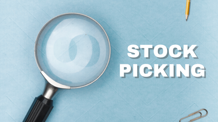 A fork in a path, with one sign pointing to 'Stock Picking' and the other to 'Fund Investing', representing the choice for beginner investors.