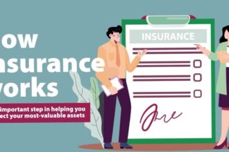 A conceptual image showing a protective shield over a family and home, illustrating how insurance works to provide security.